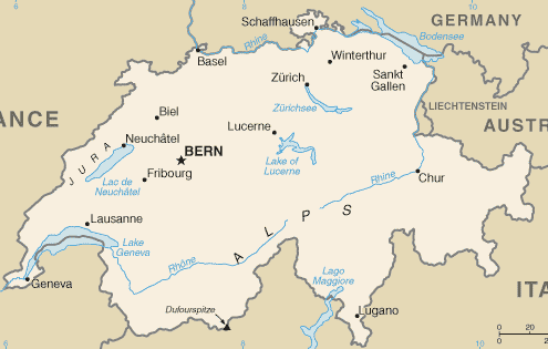 Switzerland Fribourg Map
